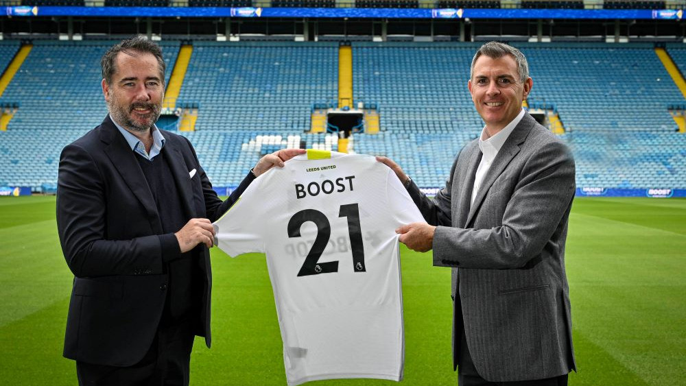 Boost Drinks sign as official global partner of Leeds United