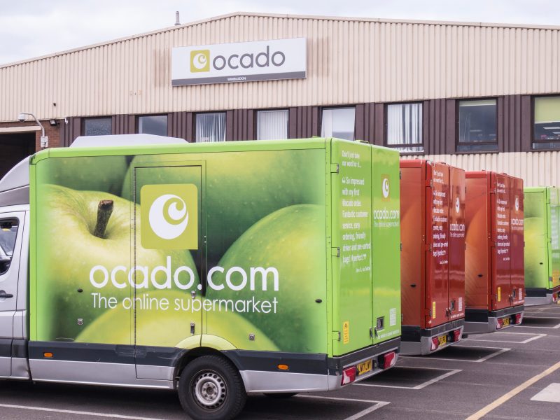 Ocado warehouse and vans