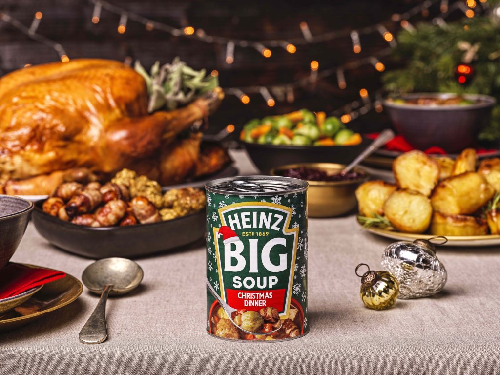Heinz has launched a Christmas Dinner soup complete with turkey, Brussels sprouts and pigs in blankets in a move sure to bring joy to consumers fretting over empty shelves this festive season.