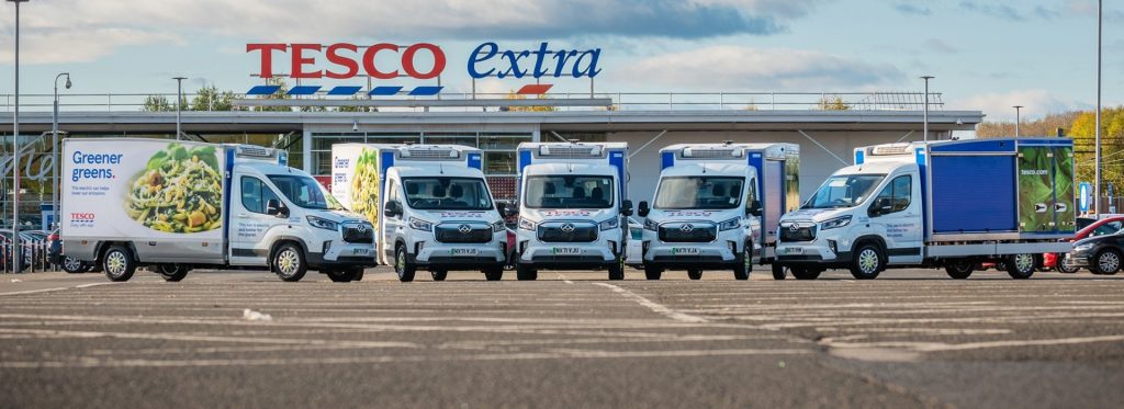 Tesco stores in Glasgow are expected to transfer to an all-electric home delivery fleet. 