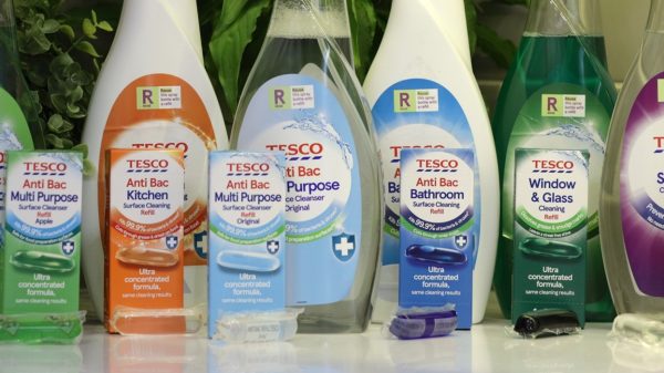 Tesco has launched a new refillable line of cleaning products, in a bid to save up to 60 million pieces of plastic a year.