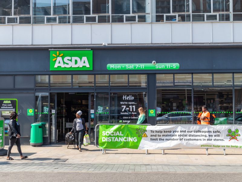Outside of an Asda supermarket