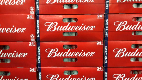 Cases of Budweiser beer