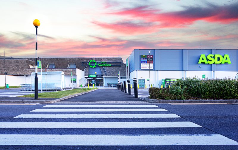 Asda supermarket at dusk