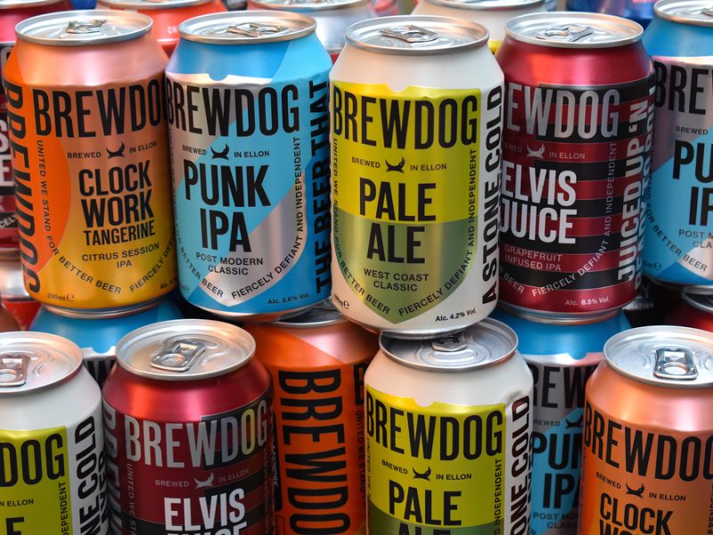 Cans of BrewDog beer