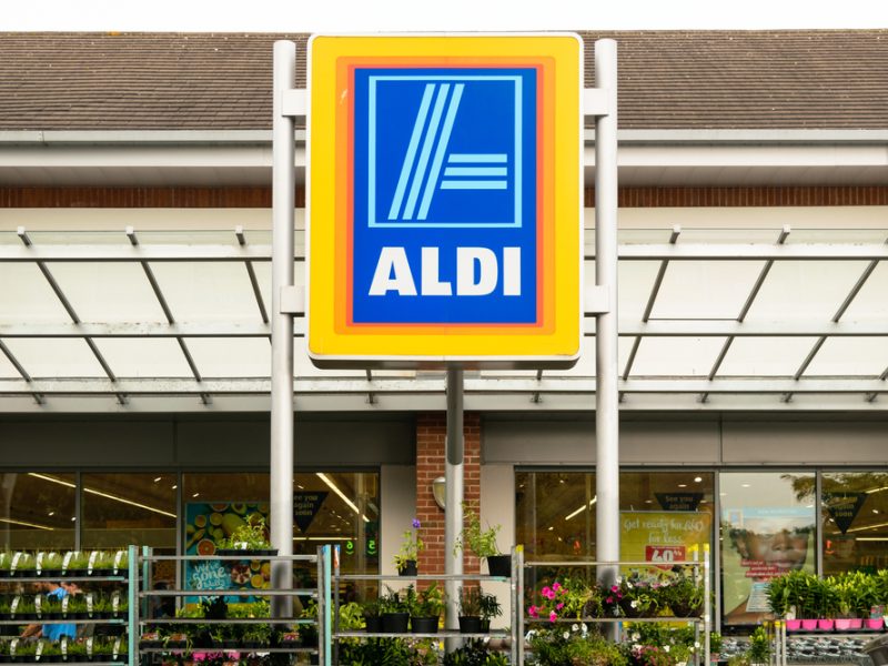 An exterior of an Aldi store in Devon.