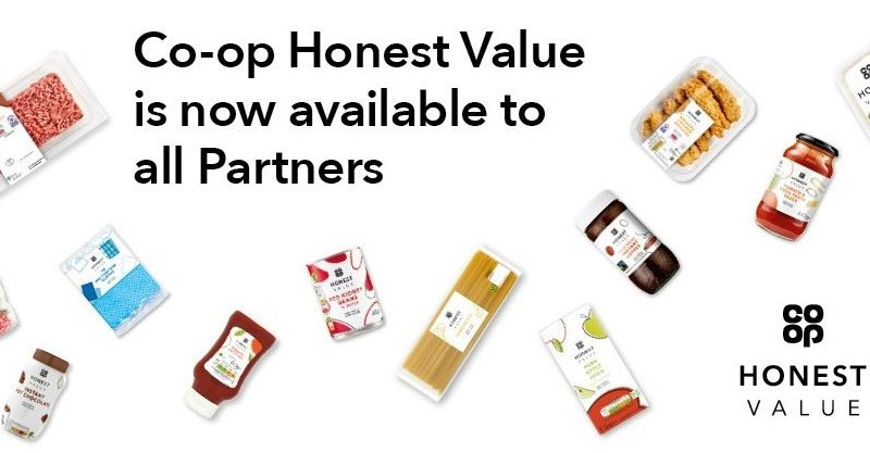 Co-op Honest Value range food selection
