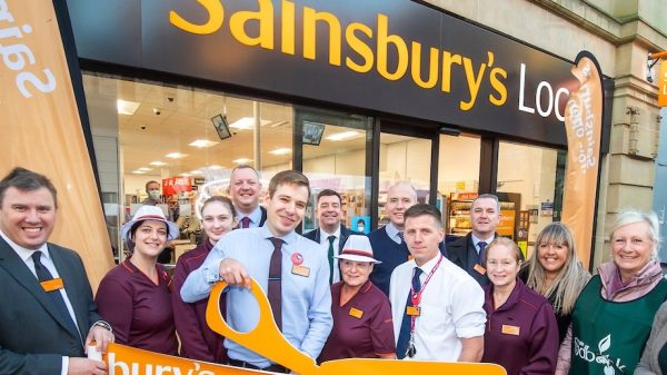 Sainsbury's staff at a new store opening
