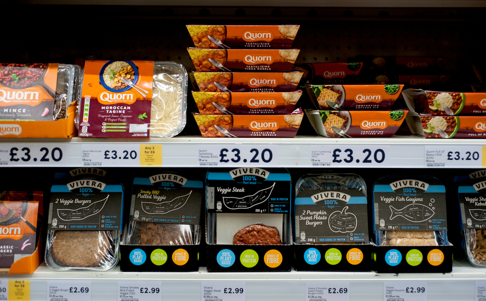 Vegan products at a supermarket
