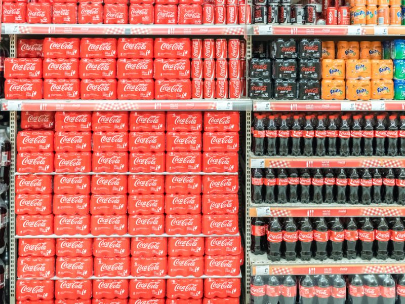 Coca-Cola supermarket shelf