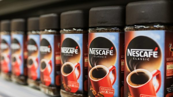 Nestlé coffee on supermarket shelf