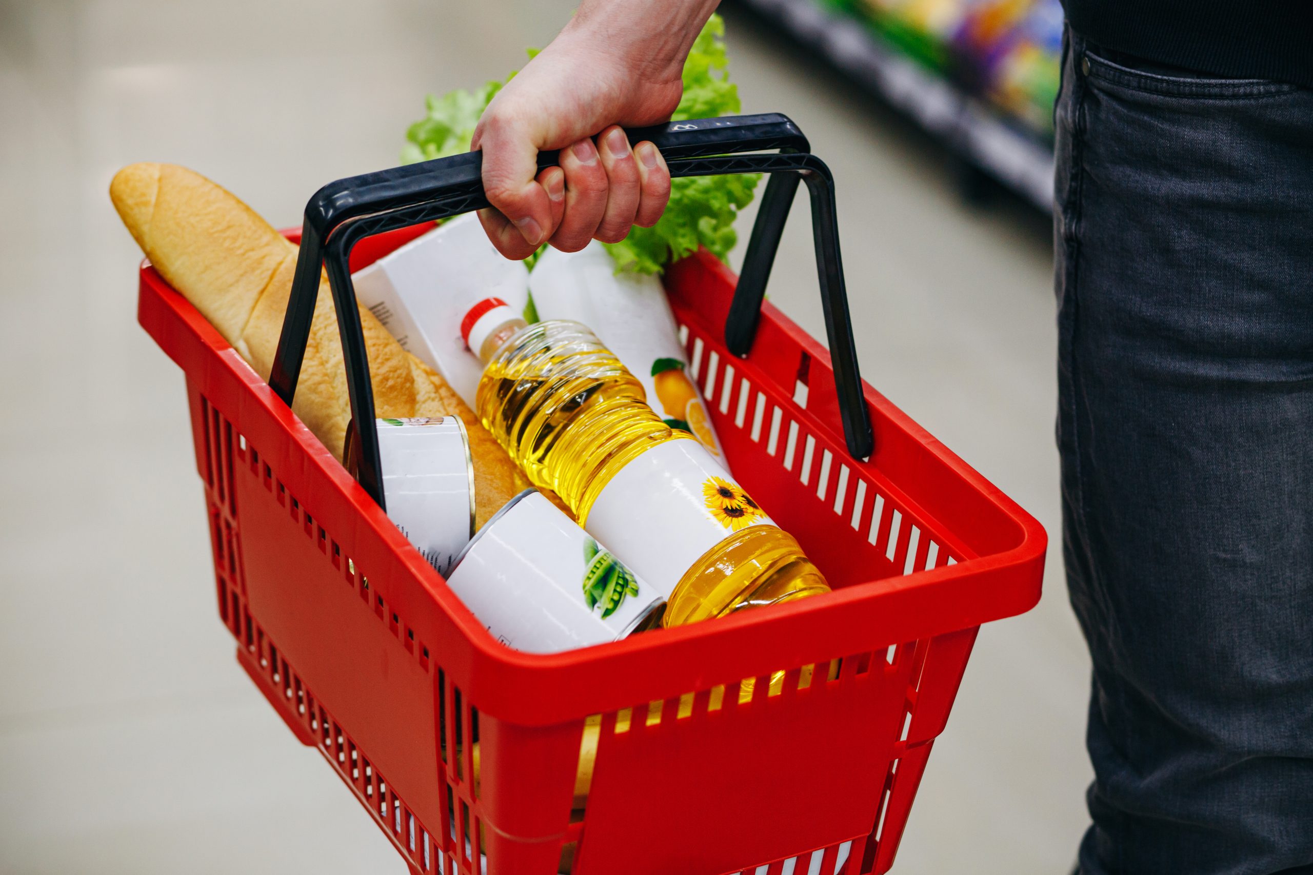 supermarket basket food