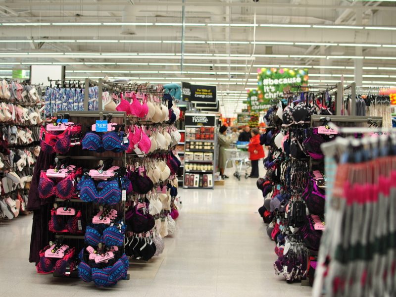 The lingerie section in Asda's George.