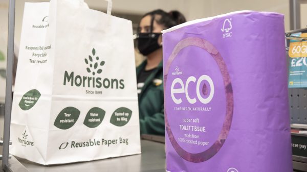 Morrisons plastic-free packaging for toilet and kitchen roll.
