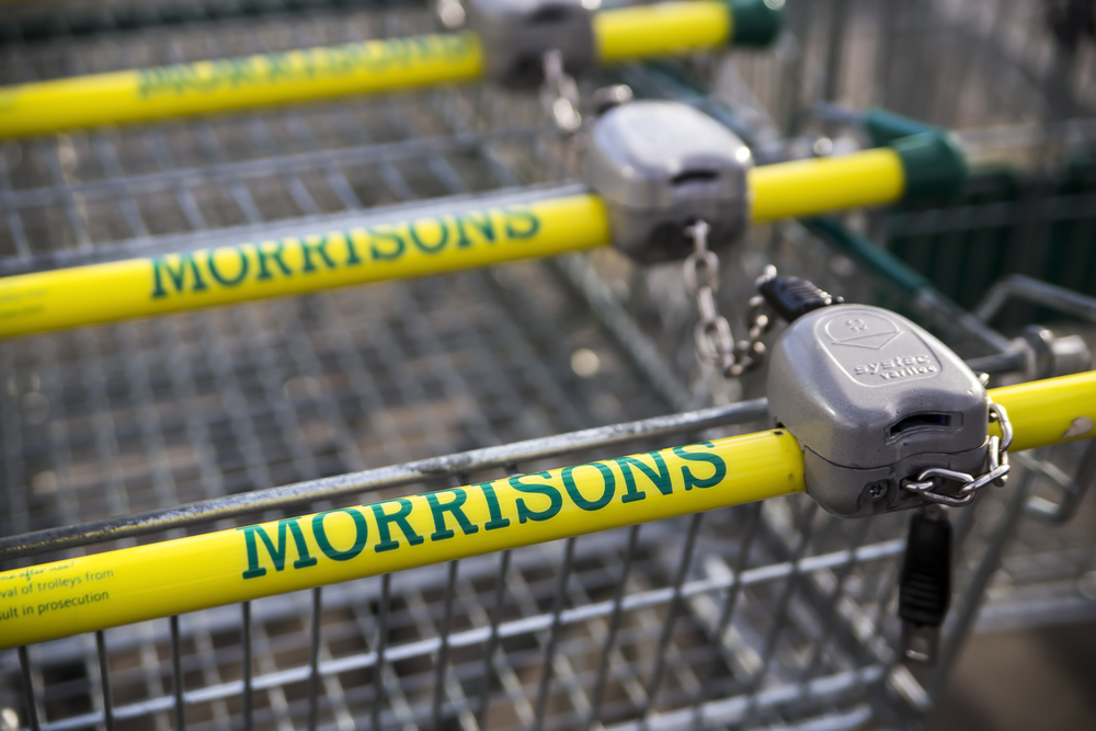 A line of Morrisons trolleys.