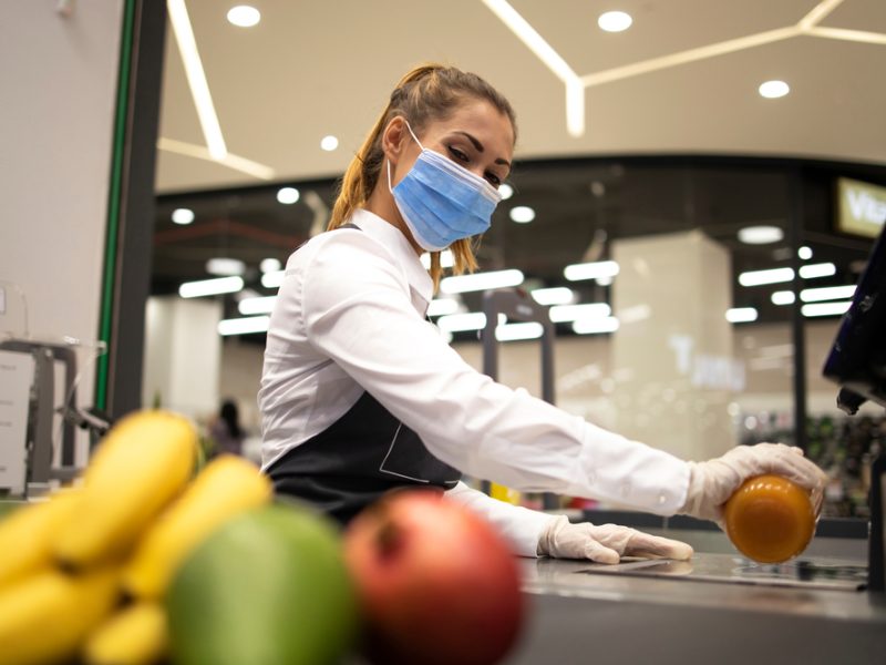 A supermarket shop floor worker.