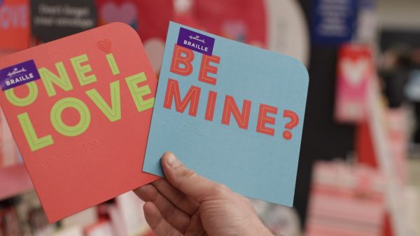 Tesco's new braille valentine's cards