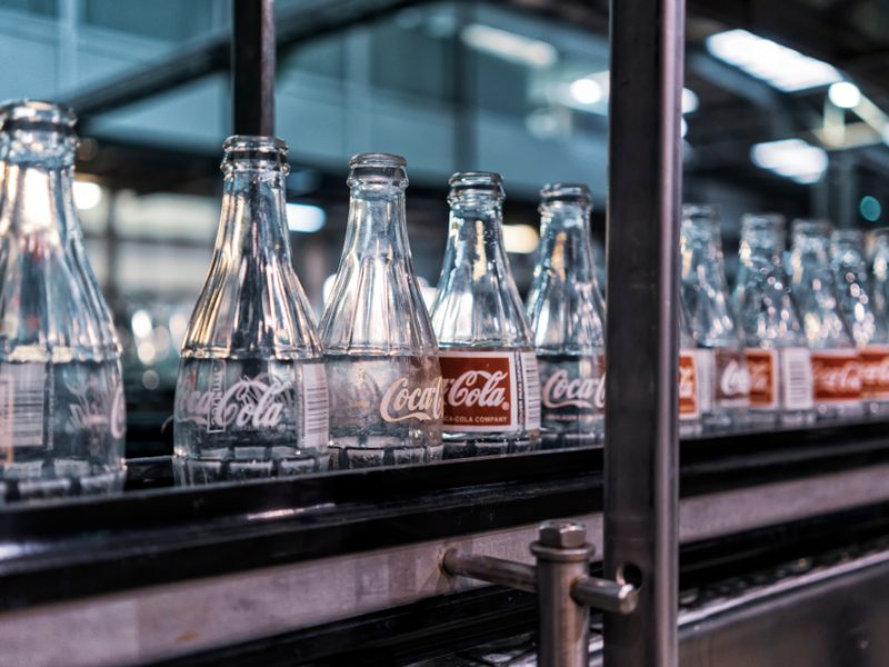Empty Coca Cola bottles