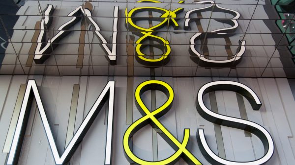 M&S signage outside a store.