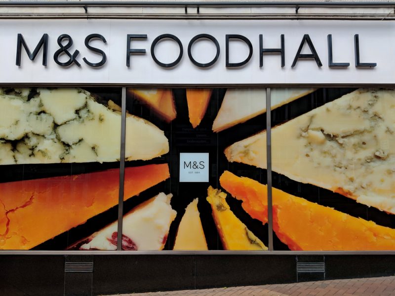 The exterior of an M&S Foodhall.