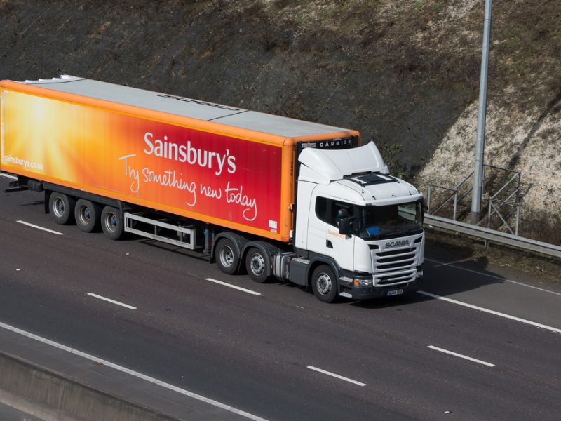 Sainsbury's HGV on the motorway