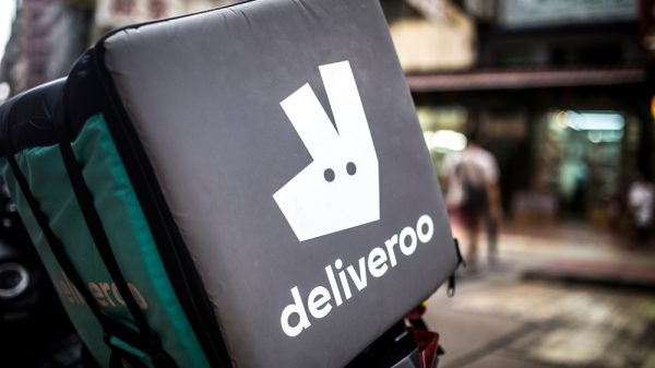 A deliveroo delivery bike.