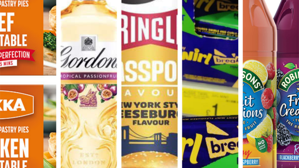 Collage picture of Pukka, Gordan's, Pringles, Cadbury, Robins
