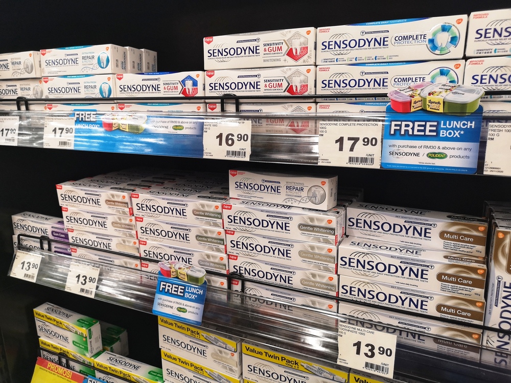 GSKs sensodyne toothpaste sold in supermarket storesste