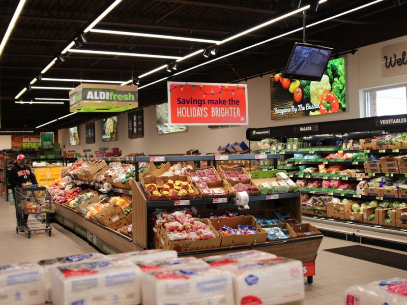 Interior of Aldi supermarket