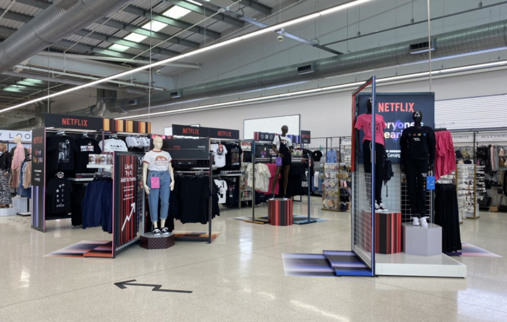 Asda and Netflix collaboration line inside the Milton Keynes branch.