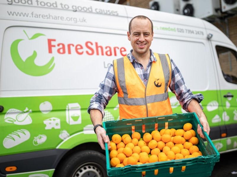 FareShare driver with surplus food
