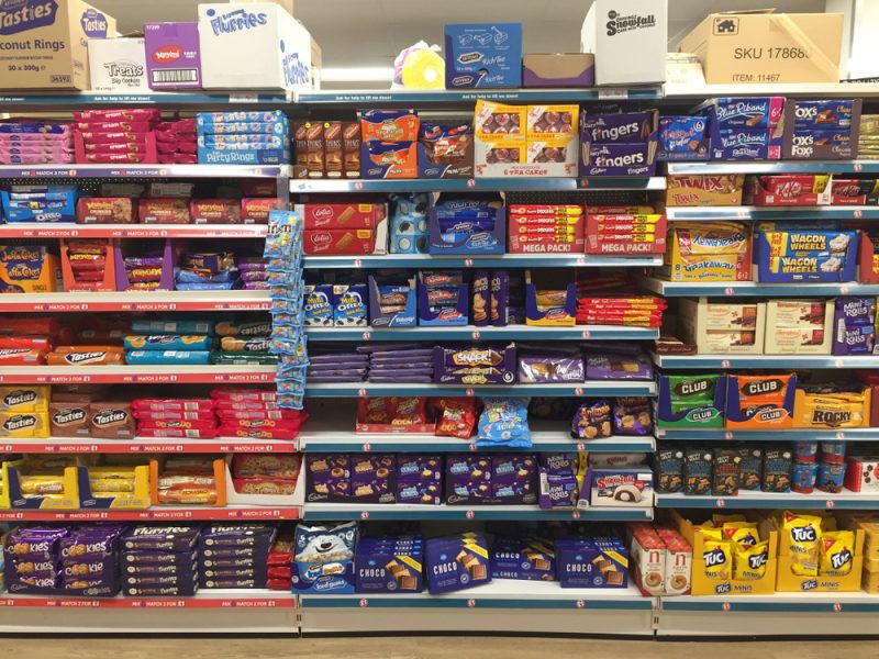 Hfss snack aisle in supermarket