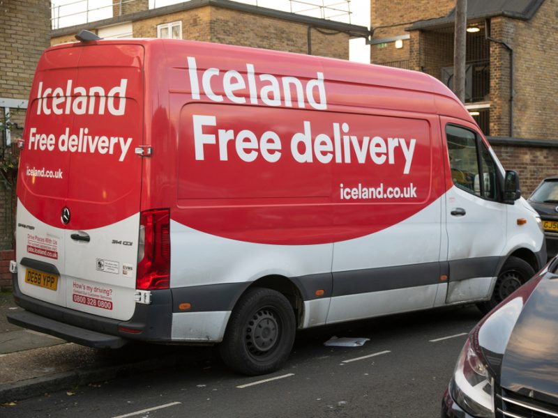 An Iceland delivery van.