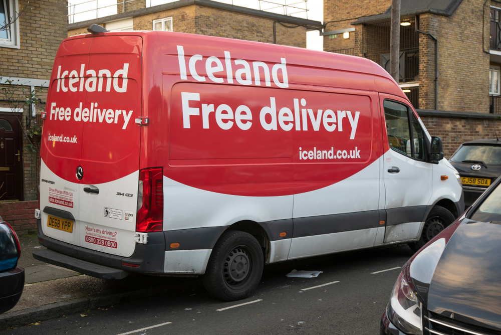 An Iceland delivery van.