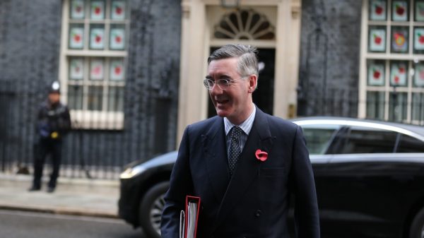 Jacob Rees-Mogg outside Downing Street.