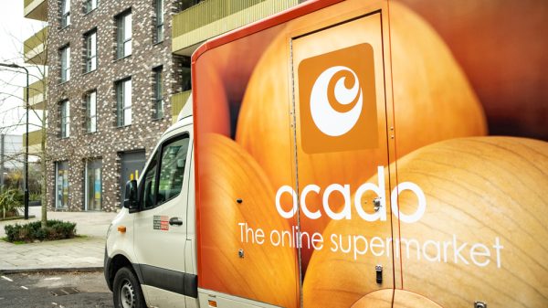 An Ocado delivery van.