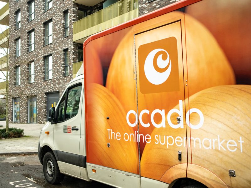 An Ocado delivery van.