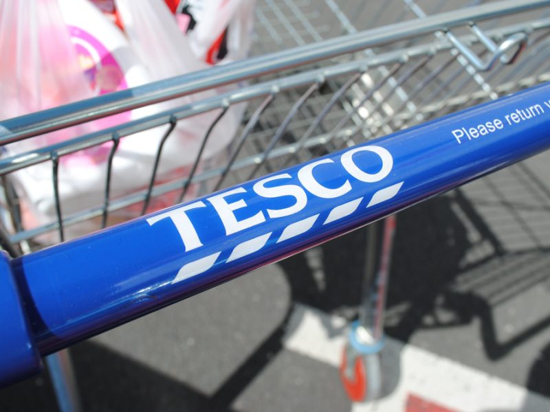 A Tesco shopping trolley.