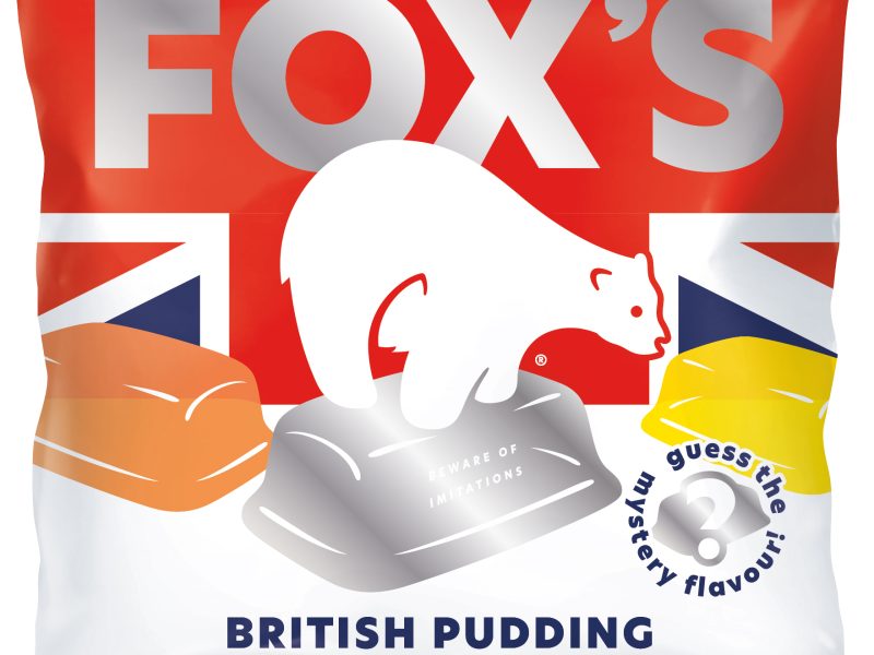 A pack of Fox's British Pudding collection sweets.