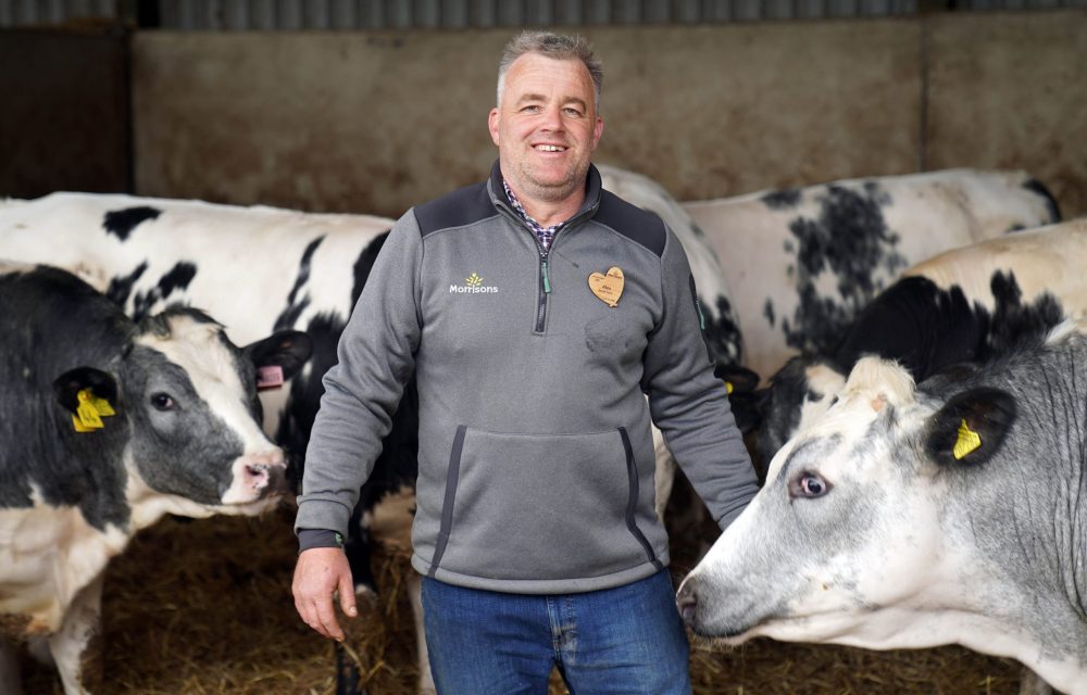 Morrisons employee in a farm