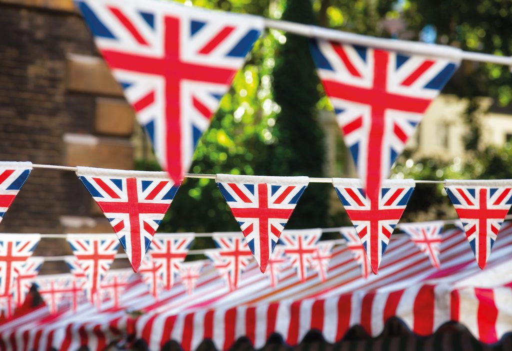 Rows of union jack flags to celebrate the Jubilee.