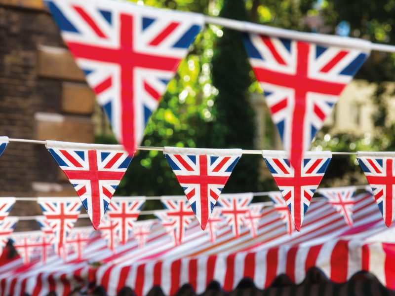 Rows of union jack flags to celebrate the Jubilee.