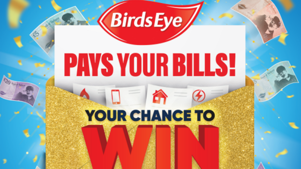 Advertisement for Birds Eye "Pay Your Bills" competition.