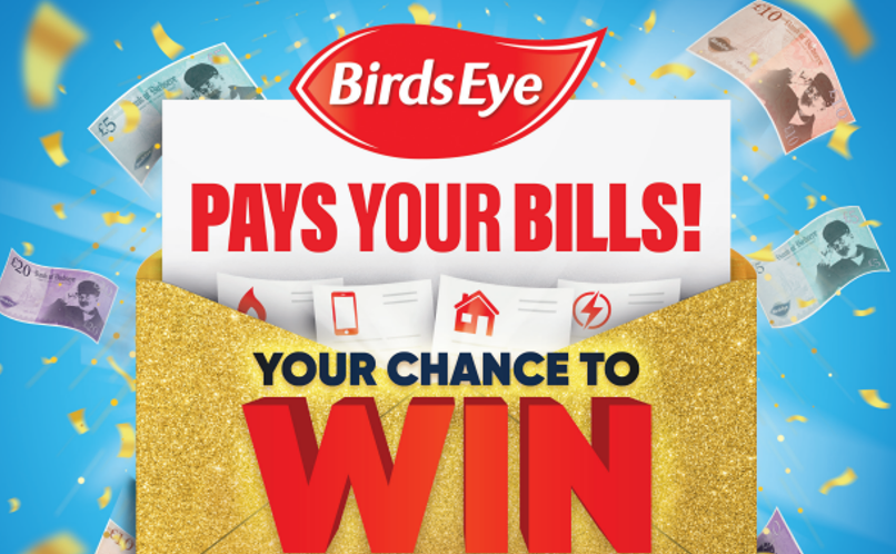 Advertisement for Birds Eye "Pay Your Bills" competition.