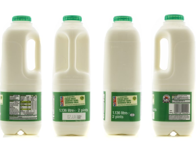 Milk with imperial and metric units.