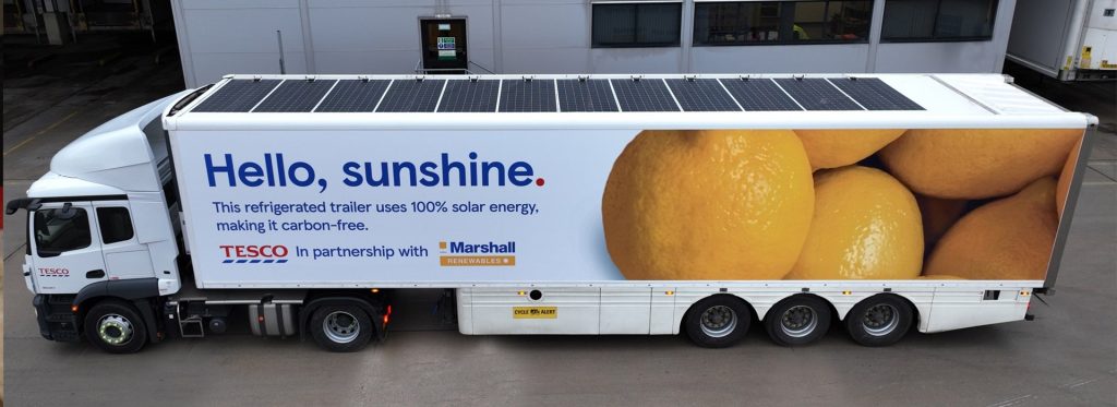 Tesco truck with fridge powered by solar panels