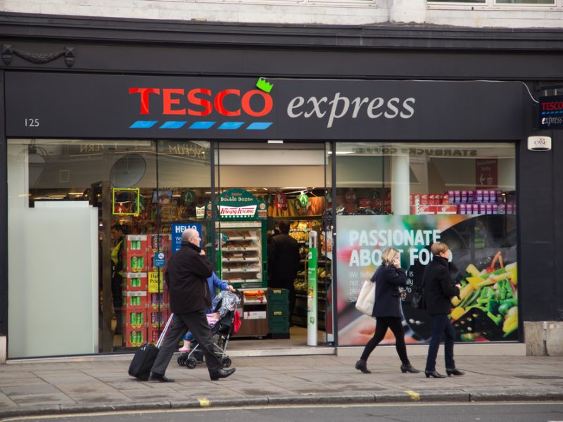 The exterior of a Tesco Express.
