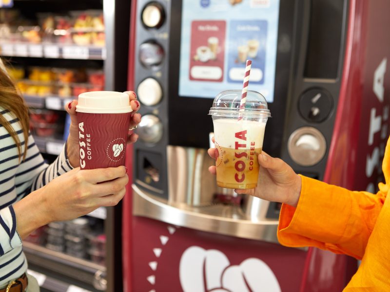 Costa Coffee iced and hot drinks