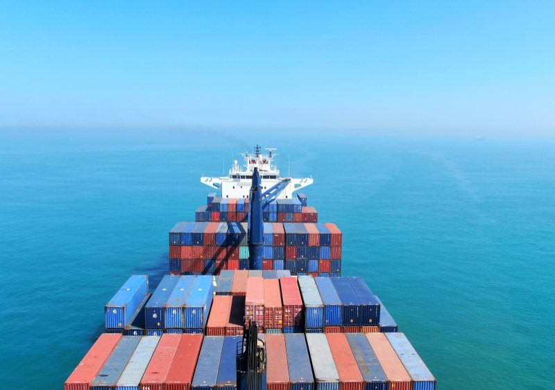 A cargo ship.