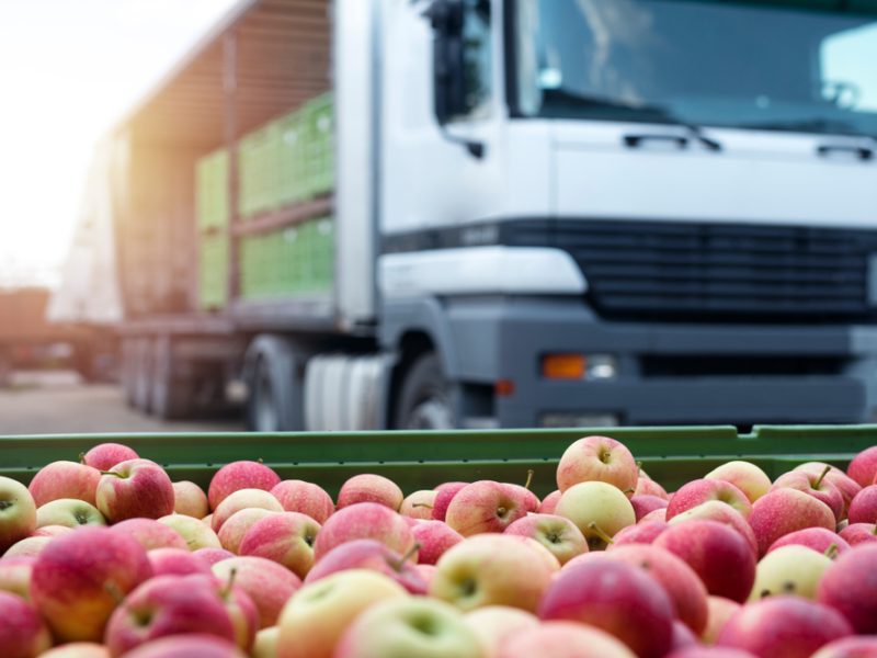 Food getting traded via a lorry
